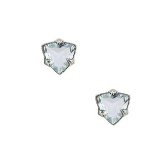 MYSTICAL CROWN TRILLION STUDS, 8MM AQUA SILVER
