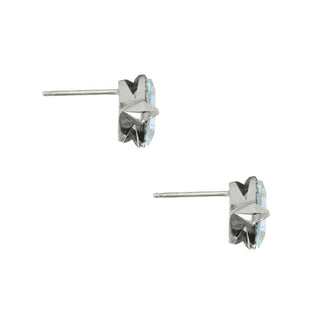 MYSTICAL CROWN TRILLION STUDS, 8MM AQUA SILVER