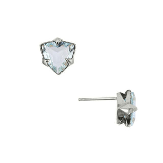MYSTICAL CROWN TRILLION STUDS, 8MM AQUA SILVER