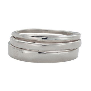 Karen Karch smooth irregular polished Always 3-ring stack on a white background.