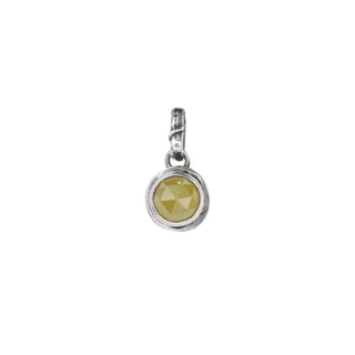 Karen Karch Inner Circle Silver Charm with Yellow Diamond Rose Cut Charm Pendant
