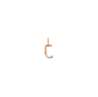 Karen Karch Textured Rose Gold Mini Entwined Letter 'C' pendant on a white background.