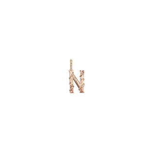 Karen Karch Textured Rose Gold Mini Entwined Letter 'N' pendant on a white background.