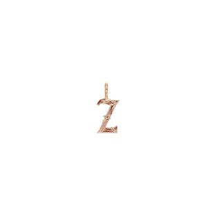 Karen Karch Textured Rose Gold Mini Entwined Letter 'Z' pendant on a white background.