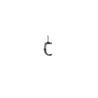 Karen Karch Textured Silver Mini Entwined Letter 'C' pendant on a white background.