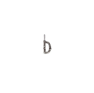 Karen Karch Textured Silver Mini Entwined Letter 'D' pendant on a white background.