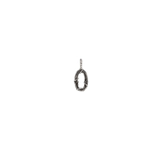Karen Karch Textured Silver Mini Entwined Letter 'O' pendant on a white background.
