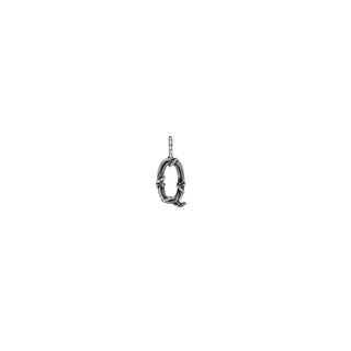 Karen Karch Textured Silver Mini Entwined Letter 'Q' pendant on a white background.