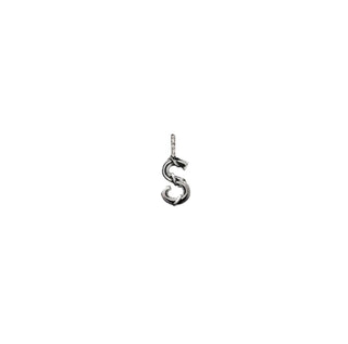 Karen Karch Textured Silver Mini Entwined Letter 'S' pendant on a white background.