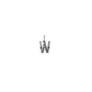 Karen Karch Textured Silver Mini Entwined Letter 'W' pendant on a white background.
