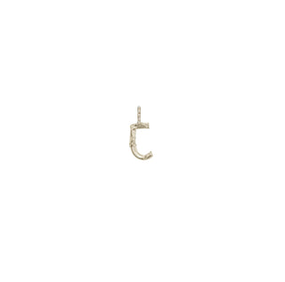 Karen Karch Textured White Gold Mini Entwined Letter 'C' pendant on a white background.