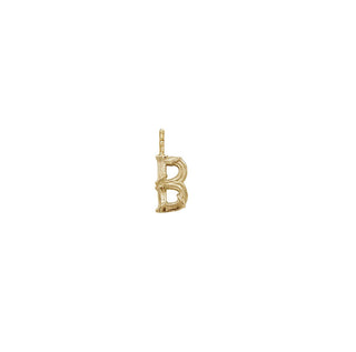 Karen Karch Textured Yellow Gold Mini Entwined Letter 'B' pendant on a white background.