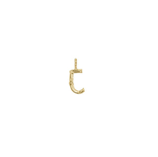Karen Karch Textured Yellow Gold Mini Entwined Letter 'C' pendant on a white background.