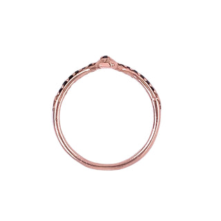 Studded Snake Half Eternity 14k rose gold black diamond top view