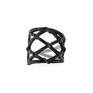 Karen Karch silver fishnet pattern ear cuff jewelry