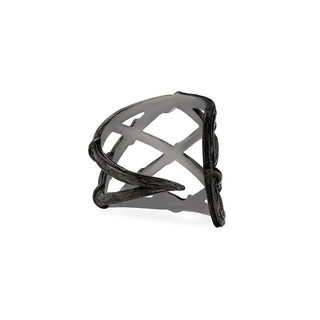 Karen Karch silver fishnet pattern ear cuff jewelry back view