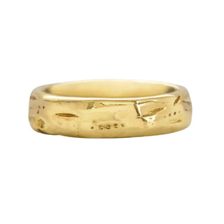 Karen Karch Gold Glimmer domed band on white background.