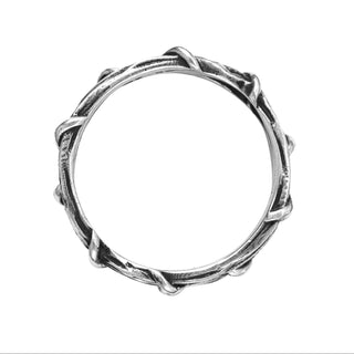 Karen Karch Silver Triple Vine Ring top View on white background.