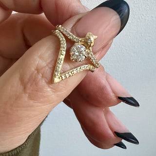 STUDDED SNAKE OFFSET SOLITAIRE