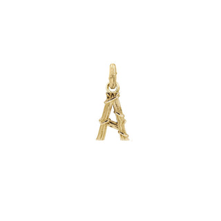 ENTWINED LETTER CHARM, YELLOW GOLD