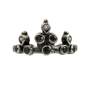BELGIAN TIARA, BLACKENED WHITE GOLD