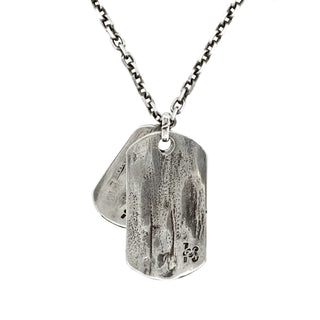 LEGEND LAYERED TAGS, MED/LG SILVER