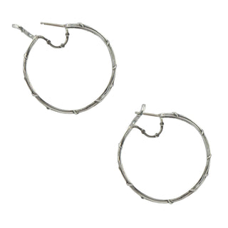 DOUBLE VINE HOOPS, 1.5" SILVER