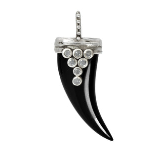 DRAPED LUCKY HORN, MED BLACK ONYX