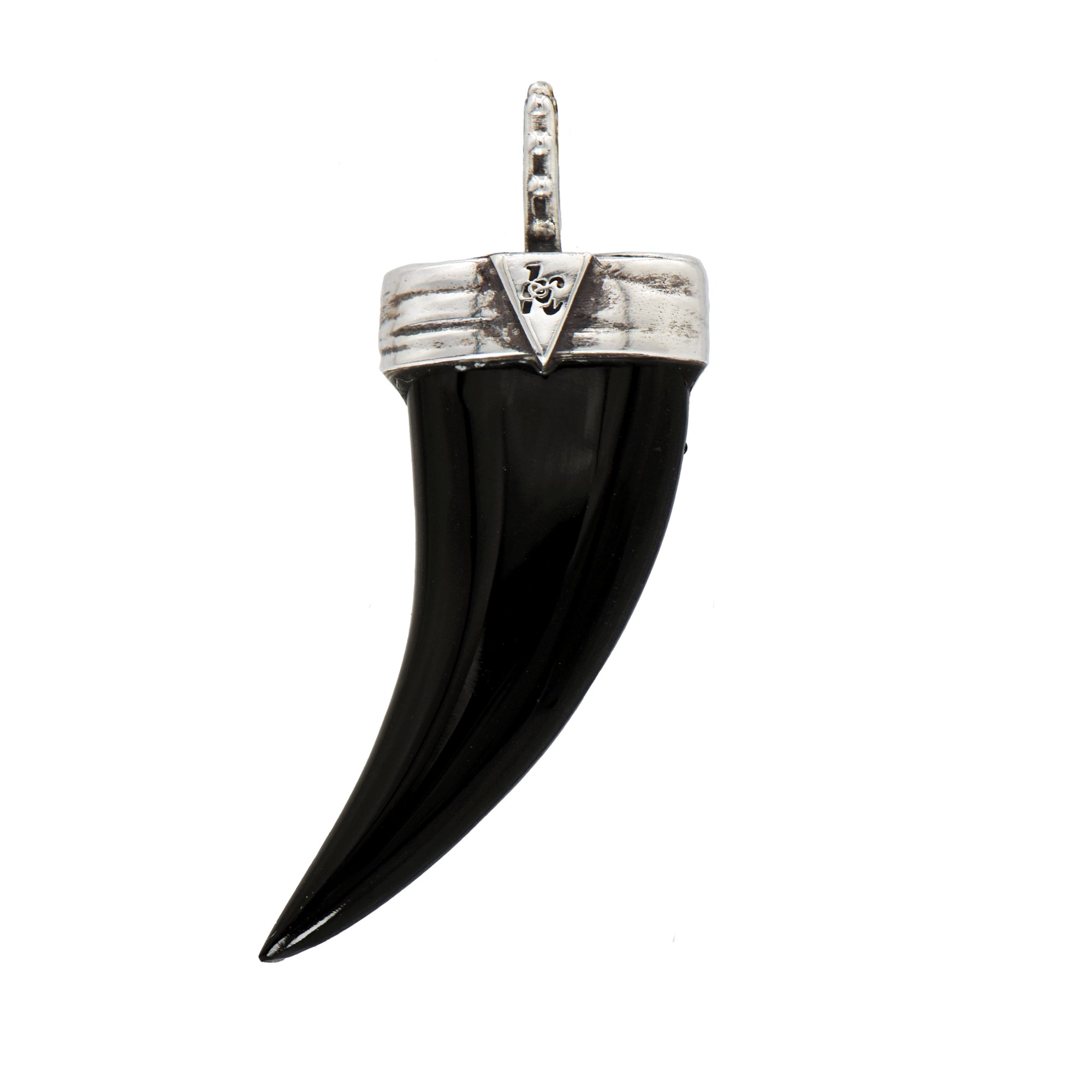 DRAPED LUCKY HORN, ONYX DIAMOND SILVER – Karen Karch