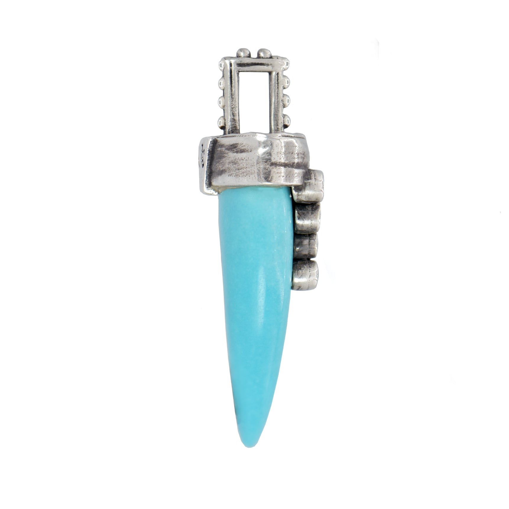 DRAPED LUCKY HORN, TURQUOISE EMERALD SILVER – Karen Karch