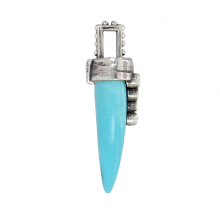 DRAPED LUCKY HORN, MED TURQUOISE