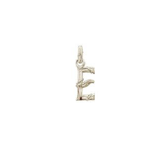 ENTWINED LETTER CHARM, WHITE GOLD