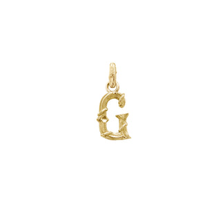 ENTWINED LETTER CHARM, YELLOW GOLD