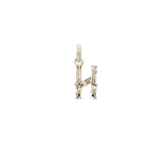 ENTWINED LETTER CHARM, WHITE GOLD