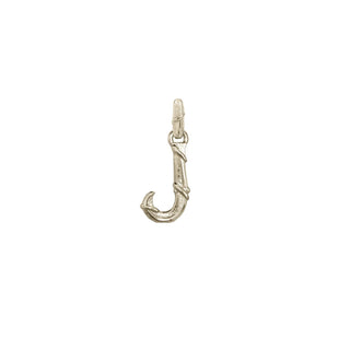 ENTWINED LETTER CHARM, WHITE GOLD