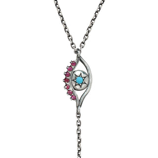 STAR EVIL EYE LARIAT, SILVER