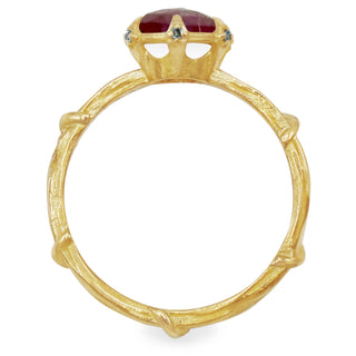 STUDDED VINE SOLITAIRE, RUBY GOLD