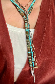 LITHE LARIAT, TURQUOISE ANGLED SQUARE