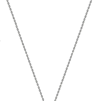 Karen Karch 1mm Diamond Cut Silver chain necklace on a white background.