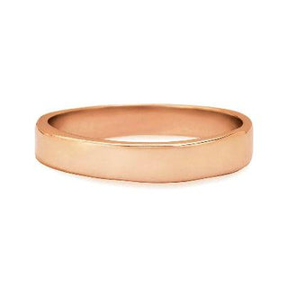 A Karen Karch Always polished 18k rose gold band ring with a subtly irregular surface and rounded edge.