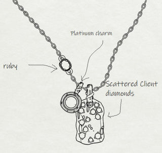 STUDDED TAG WITH INNER CIRCLE CHARM
