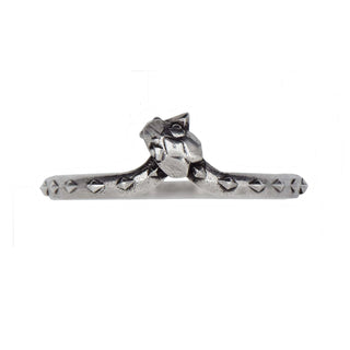 Karen Karch by Deme Wolfe silver snake ring curved to bite its tail curved upward