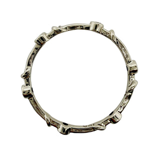 Karen Karch Dotted Vine Band in white gold, to view. 
