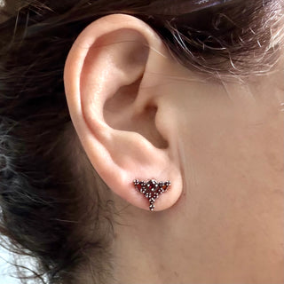 Karen Karch Floating Star Stud Earrings, Garnet Silver, An iconic Karen Karch design of clustered gems to create a star-like formation on ear. 