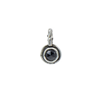 Karen Karch Inner Circe Silver 4mm Rose Cut Black Diamond Charm on a white background