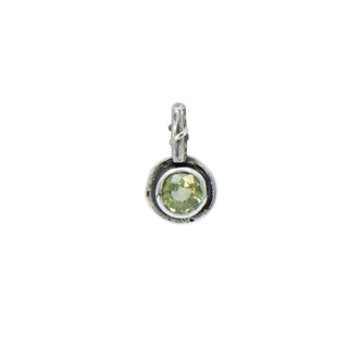 Karen Karch Inner Circe Silver 4mm Green Sapphire Charm on a white background.