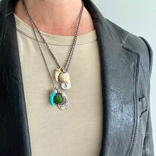 Karen Karch Layered Amulets and Dog Tags Styled