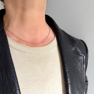 Karen Karch 1.5mm rose gold cable chain 16" on neck.