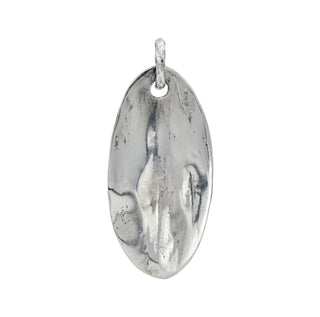 Karen Karch Weathered Silver Legend Oval Dog Tag with Round Textured Bail