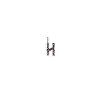 Karen Karch Textured Silver Mini Entwined Letter 'H' pendant on a white background.